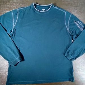Kuhl Kommando Mens Shirt XL blue Wildfibre Long Sleeve Crew Neck Hiking Pocket